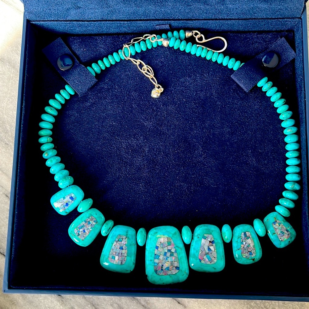 Turquoise & Mosaic Opal Inlay Necklace